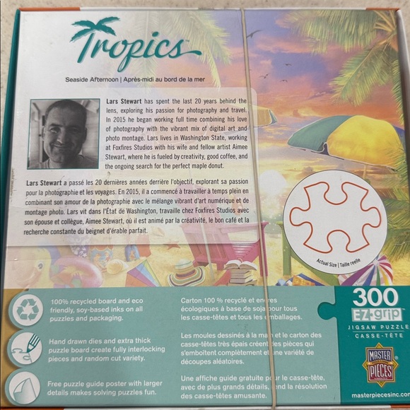 Tropical Beach Scene Puzzle 300 Pieces. Complete - Picture 4 of 4